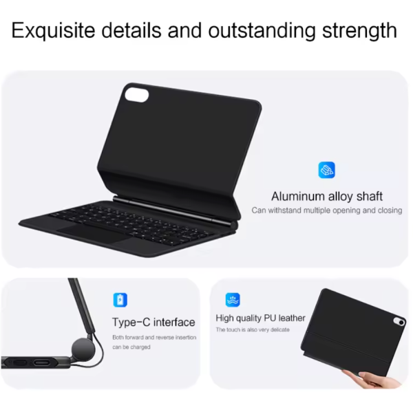 magic keyboard for ipad 11th 10th generation case 2025 ipad a16 11th 11" a3354 a3355 a3356 a2696 smart magnetic book cover folio